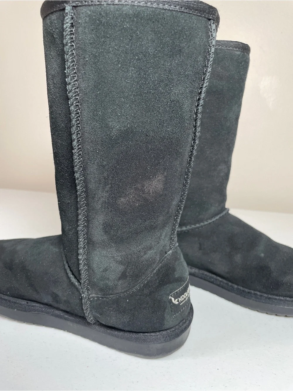 Koolaburra By Ugg Victoria Suede Bow Tall Boots Black Youth Size US 2